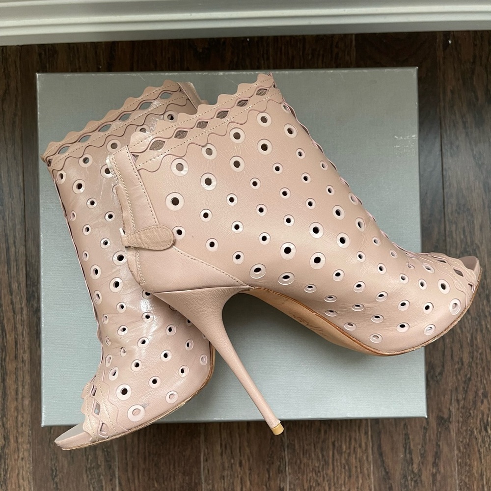 Alexander McQueen Blush Pink Leather Boots